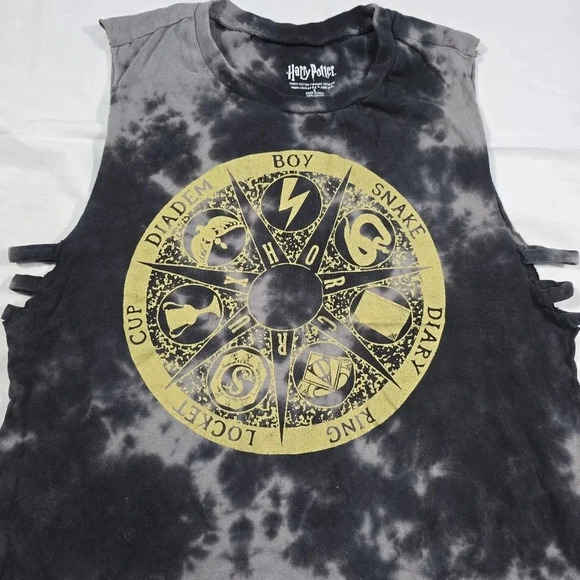 Harry‎ Potter Horcrux Symbol Girls Muscle Tie Dye Lattice Tank Top Hot Topic S - Picture 5 of 8